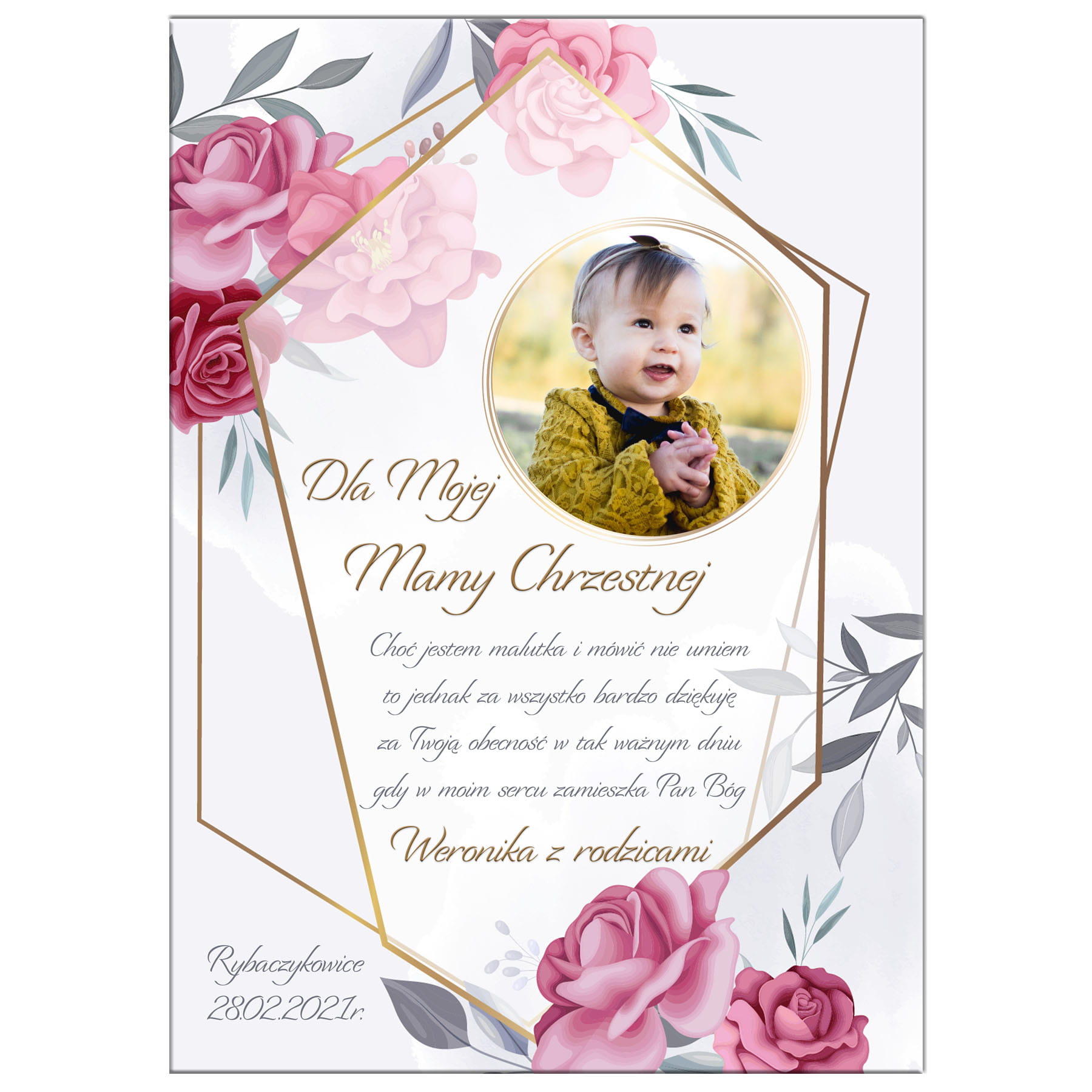 Podziękowanie dla rodziców chrzestnych